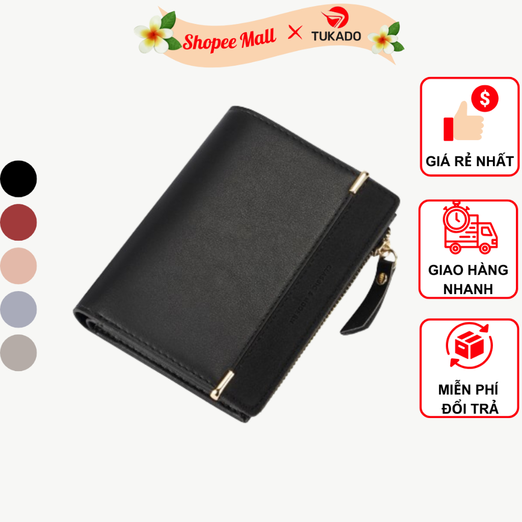 Ví Nữ Ngắn Mini Cầm Tay TAILIAN Dáng Gập Nhỏ Gọn Nhiều Ngăn Tiện Dụng Da Đẹp Giá Rẻ TL01 – Tukado