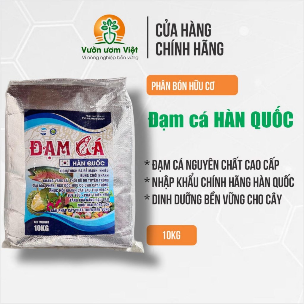 [Bao 10Kg] Đạm Cá Hàn Quốc - phân bón nhập khẩu Hàn Quốc đạm tự nhiên, xanh tốt cây, giải độc đất