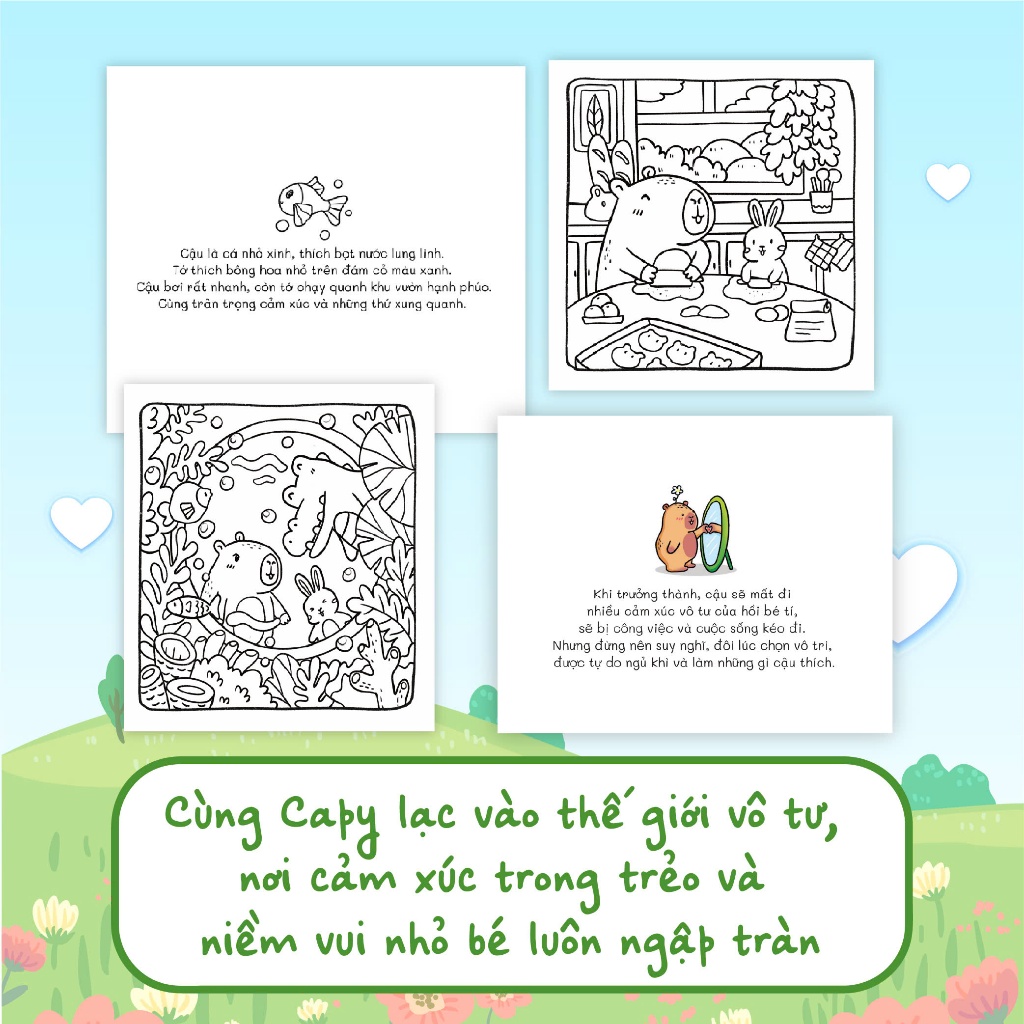 Ảnh Sách Tô màu Capybara & Trái tim mặt trời 4