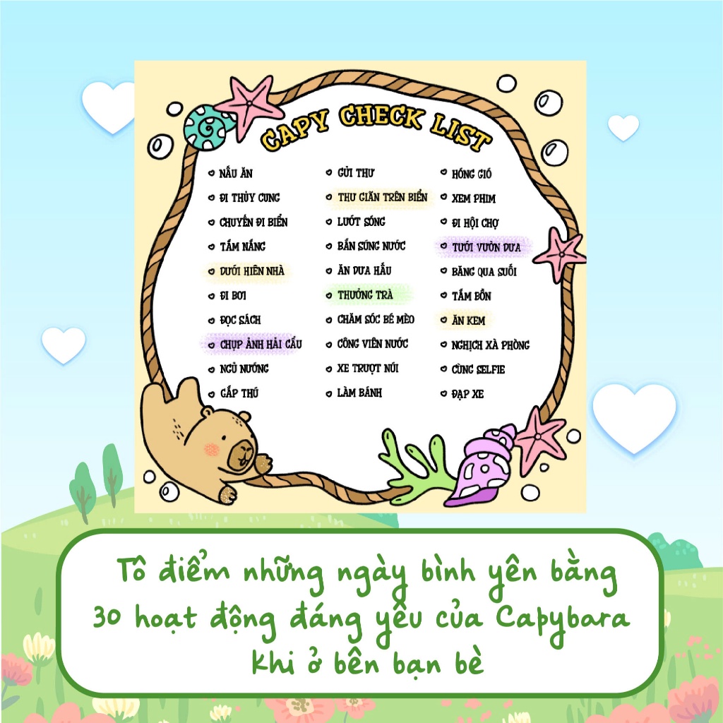 Ảnh Sách Tô màu Capybara & Trái tim mặt trời 3