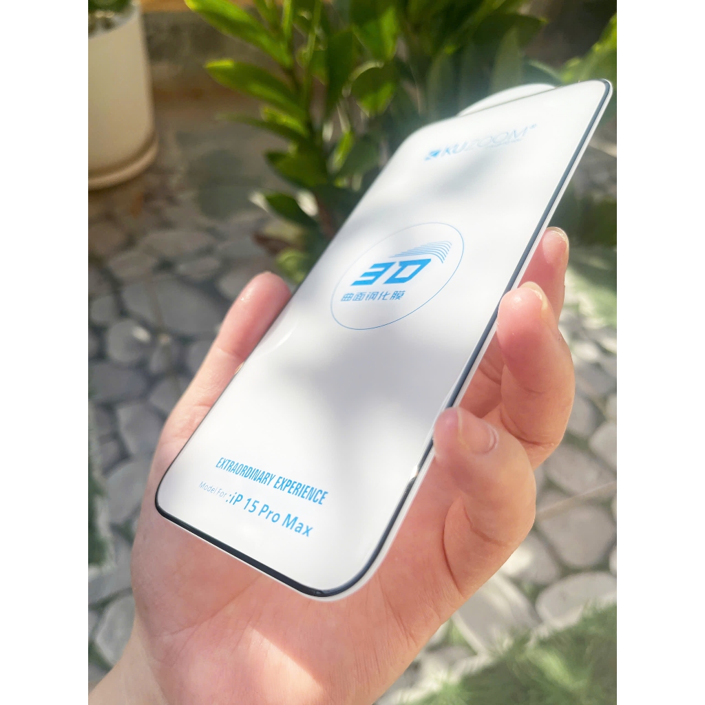 [ Không Lẹm Viền] Kính cường lực Kuzoom 3D HarD  bảo vệ màng loa cho iPhone 16 Pro / 16Pro Max
