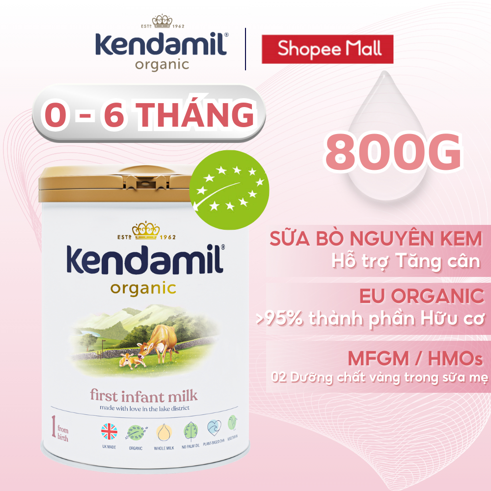 Ảnh Sữa Công Thức Hữu Cơ Kendamil Organic Chứa HMOs Số 1 (800g) - Sữa Bột Nguyên Kem dinh dưỡng tối ưu 1
