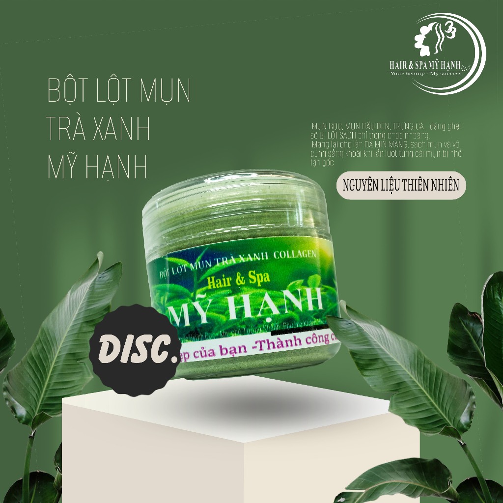Bột lột mụn trà xanh collagen Mỹ Hạnh ,làm sạch mụn cám mụn đầu đen ,chất bả nhờn ,50g