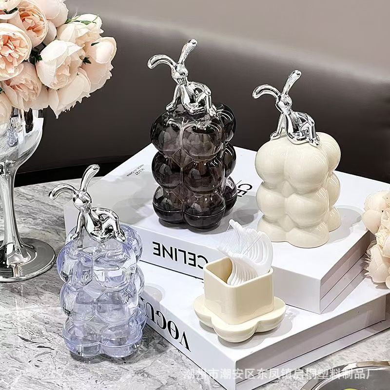 Hộp Đựng Tăm Xỉa Răng Hình Đám Mây Nắp Thỏ Trang Trí Sang Trọng