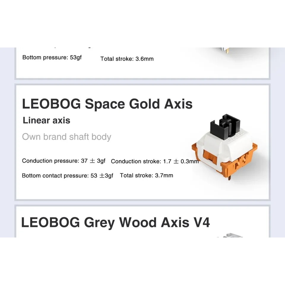 Combo 30 Switch Linear Leopog Space Gold V4 - Dành cho bàn phím cơ - Âm gõ trầm ấm - Switch của Aula | BigBuy360 - bigbuy360.vn
