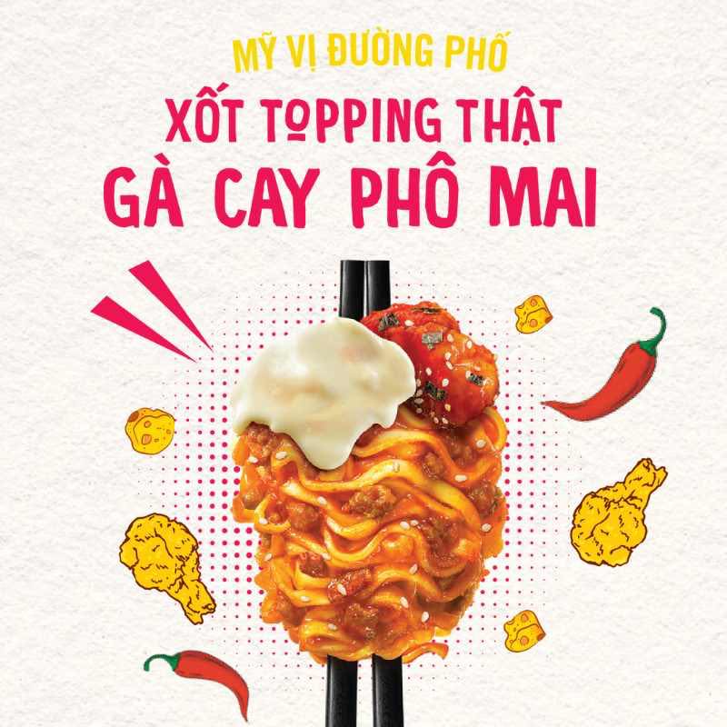 [Chính Hãng] Combo 6 Gói Mì Trộn Xốt Gà Cay Phô Mai LOKCOK 6 Gói x 91G
