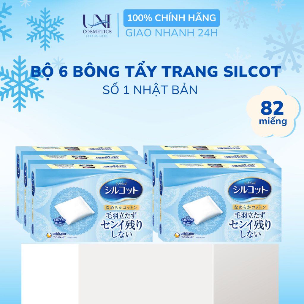Bộ 6 hộp Bông trang điểm (bông tẩy trang) Silcot 82 miếng/hộp | Shopee ...