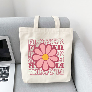 Túi tote, Túi vải bố canvas cotton Flower đeo vai đi học đi chơi thời trang hàn quốc đựng vừa A4 - tot2000