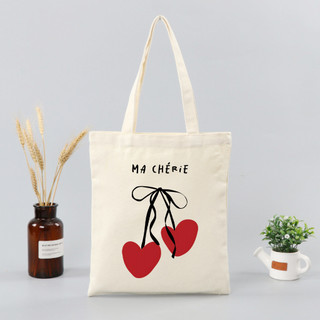 Túi tote, Túi vải bố canvas cotton Ma cherie đeo vai đi học đi chơi thời trang hàn quốc đựng vừa A4 - tot2004