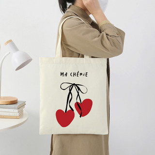 Túi tote, Túi vải bố canvas cotton Ma cherie đeo vai đi học đi chơi thời trang hàn quốc đựng vừa A4 - tot2004