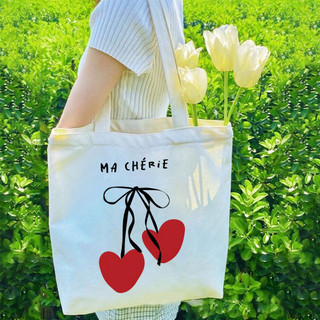 Túi tote, Túi vải bố canvas cotton Ma cherie đeo vai đi học đi chơi thời trang hàn quốc đựng vừa A4 - tot2004