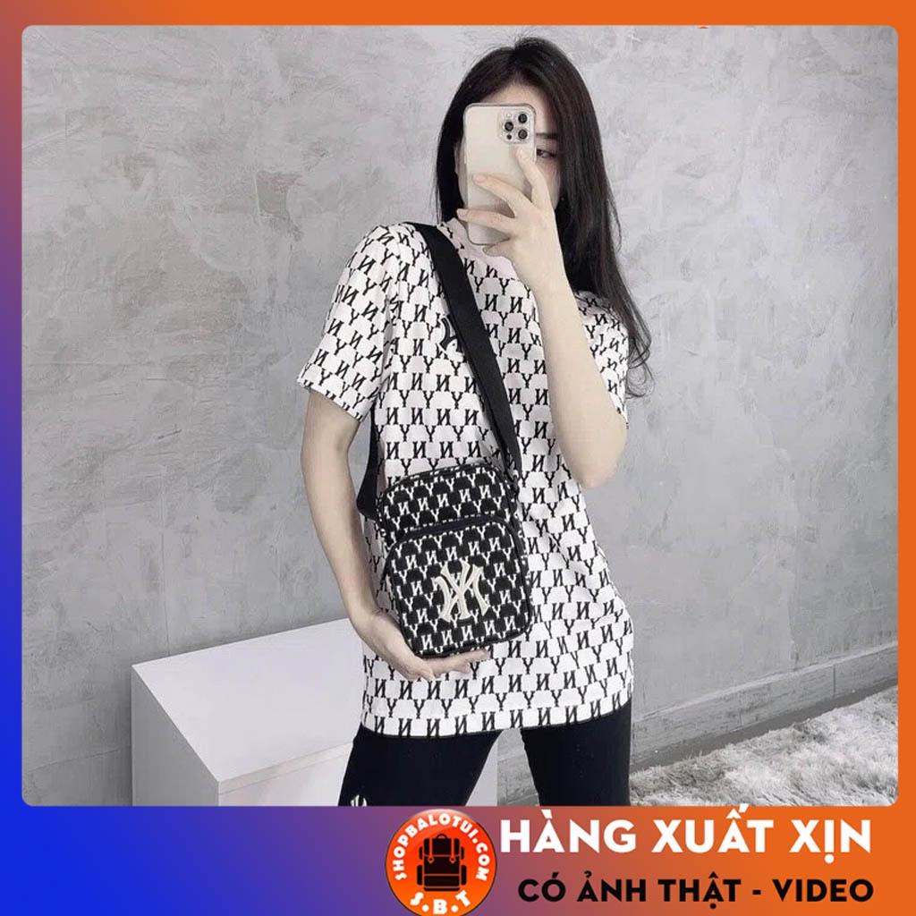 Túi đeo chéo nam nữ NY MLB unisex ulzzang hàn quốc NY đựng ipad đeo hông vai chất da chống nước tốt - shopbalotui