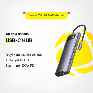 Bộ chia Baseus USB-C HUB - Cổng chuyển Type-C sang HDMI, USB 3.0 và nhiều tính năng khác, dock đa năng cho laptop