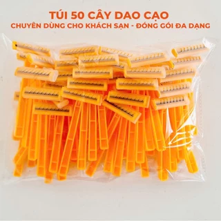 [ MÀU NGẪU NHIÊN ] COMBO 50 Dao Cạo Cán Ngắn 2 Lưỡi , Dùng 1 lần , Chuyên Dùng Cho Khách Sạn