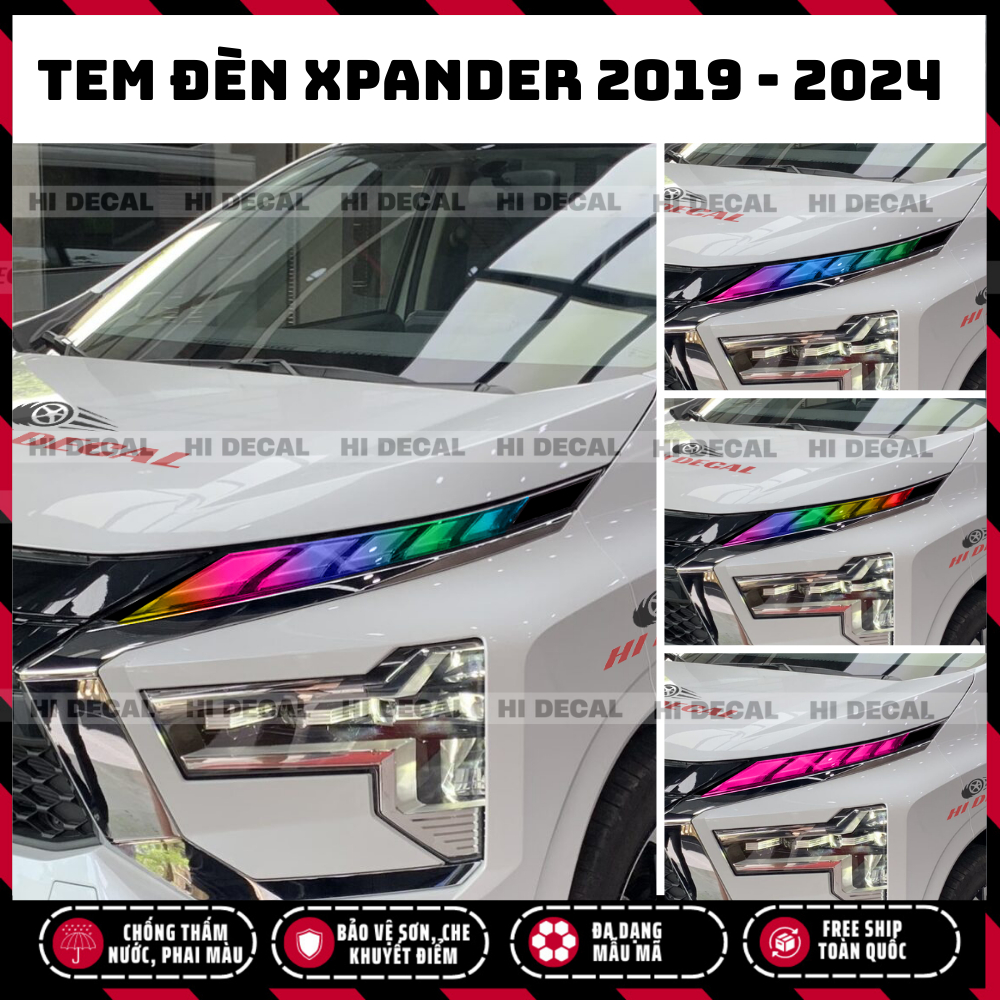 Tem dán đèn Xpander 2018 - 2026 đổi màu | Tem dán đổi màu đèn xpander cao cấp chống thấm nước, phai màu, chịu nhiệt tốt