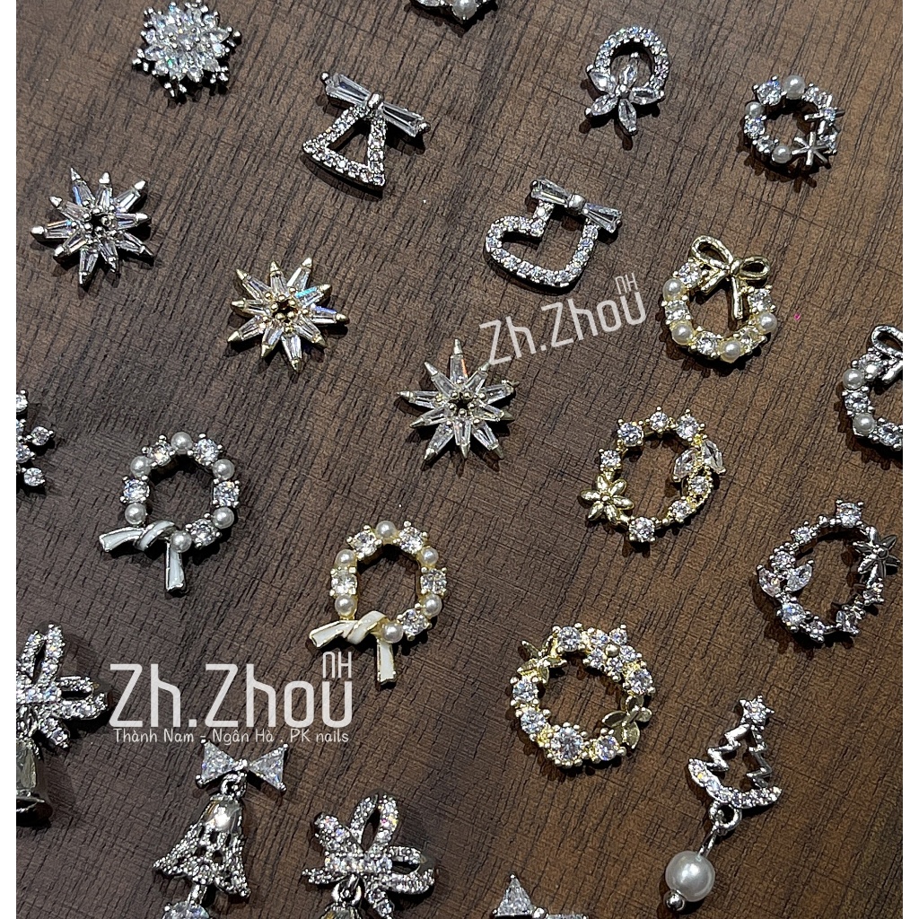 Charm Tết, Charm noel ,charm 2025, charm bông tuyết, charm giáng sinh cao cấp trang trí móng, charm đá gắn móng