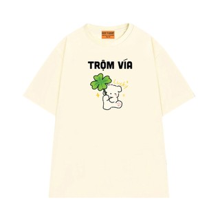 Áo Thun Hài Hước NGỐ TEE Trộm Vía Form Unisex Cho Nam Nữ Vải Cotton Thoáng Mát