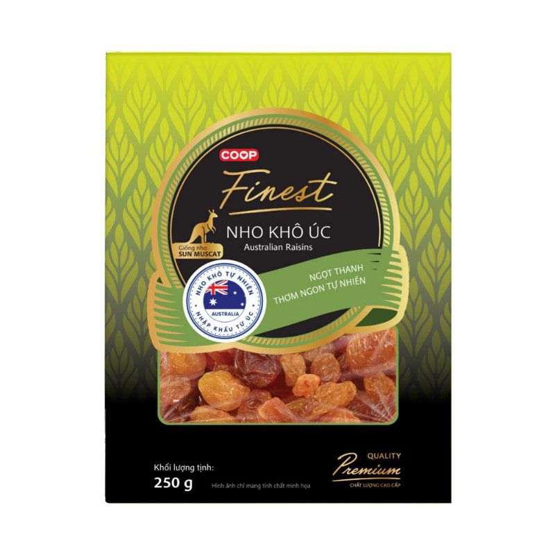 [DATE MỚI] Nho khô Úc giống Sun Muscat Coop Finest , 1 Hộp x 250g - Tết ...