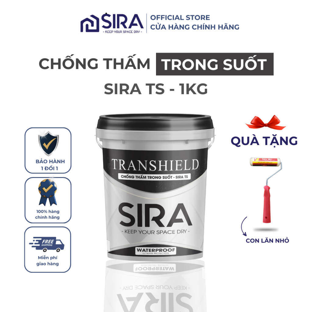 [1kg] Sơn chống thấm trong suốt SIRA: Dùng cho gạch men, gỗ, lộ thiên ngoài trời (TS/P102/C201)