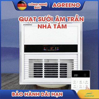 Quạt Sưởi Nhà Tắm Thông Minh AGREENO AG-SMH636 - 5 Trong 1: Sưởi Ấm, Thông Gió, Chiếu Sáng, Hút Ẩm, Quạt Mát
