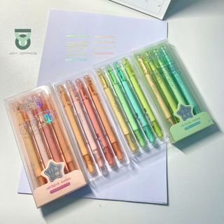 Bộ 4 Cây Bút Dạ Quang Kim Tuyến SPARKING Màu Pastel Lấp Lánh Trang Trí Sổ Tay_Joy Office