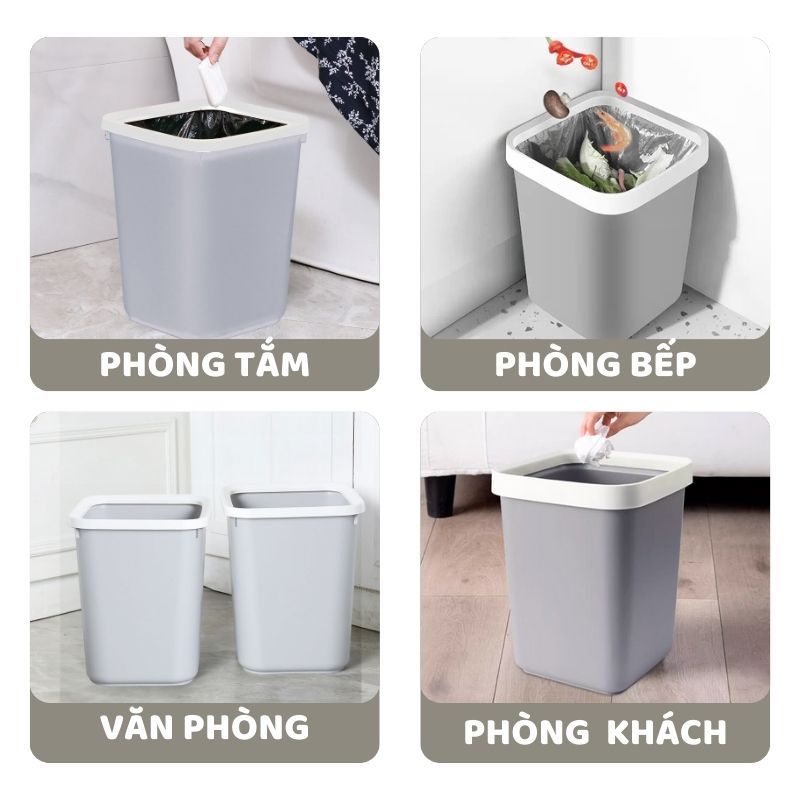Thùng Rác Mini ENODA HOME, Sọt Rác Văn Phòng, Nhà Bếp Có Vòng Nhựa Cố Định Túi Rác TR003