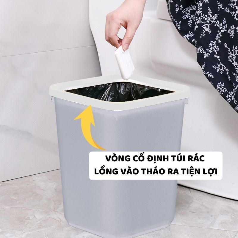 Thùng Rác Mini ENODA HOME, Sọt Rác Văn Phòng, Nhà Bếp Có Vòng Nhựa Cố Định Túi Rác TR003