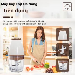 Máy xay thịt đá đa năng 750ml nắp đồng, 300W, xay thực phẩm, cá, tỏi ớt