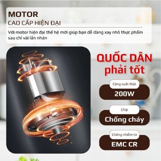Máy xay thịt đá đa năng 750ml nắp đồng, 300W, xay thực phẩm, cá, tỏi ớt