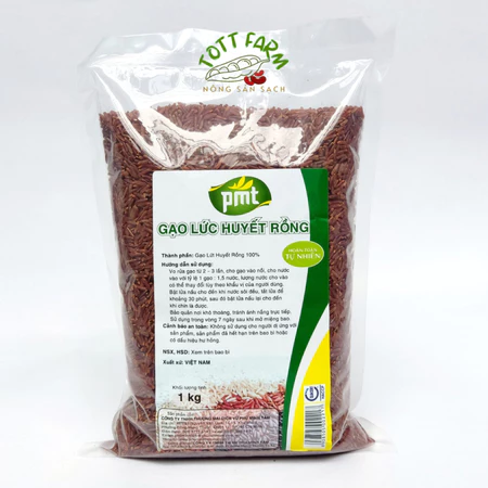 Gạo lức huyết rồng XUẤT KHẨU, combo 2 gói 1kg, gạo lức huyết rồng không biến đổi gen