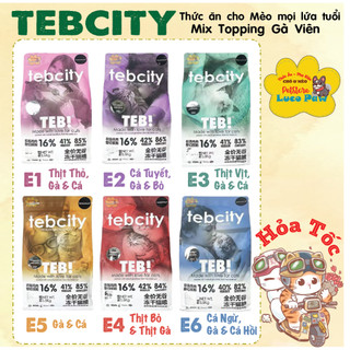 [ 1.5kg ] Thức ăn hạt cho mèo mix Topping gà sấy TEBCITY / Teb City không ngũ cốc GRAIN-FREE