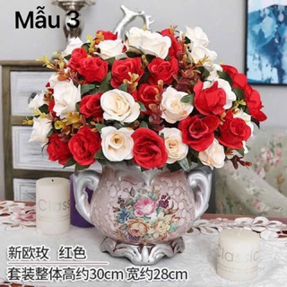 Cụm hoa Hồng Pháp nhí phong cách cổ điển sang trọng trang trí nhà cửa - Hoa giả nhập khẩu