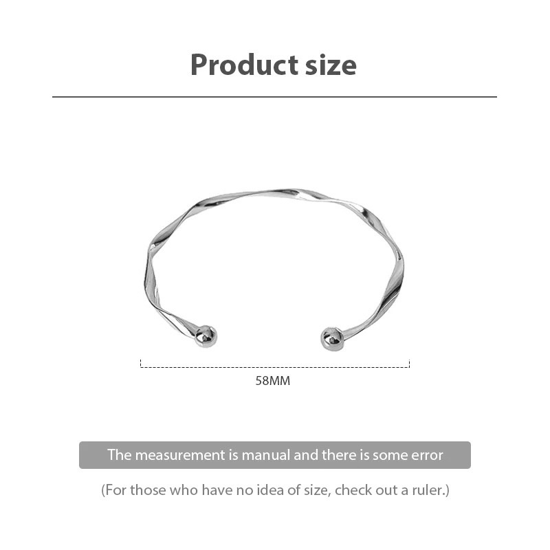 Vòng tay DE MERCI ACCESSORIES hình gợn sóng phủ bóng phụ kiện trang sức nữ cá tính