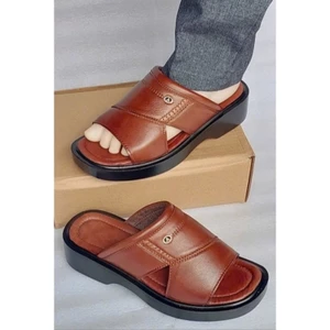 dép da bò trung niên đế cao nhẹ chất da bò xịn