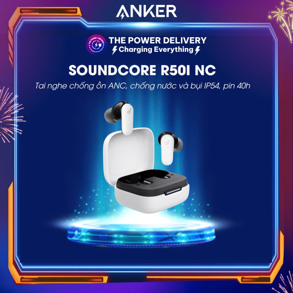 Tai nghe Bluetooth Soundcore R50i NC (P30i) chống ồn ANC, chống nước và bụi IP54, pin 40 giờ - A3959 | BigBuy360 - bigbuy360.vn