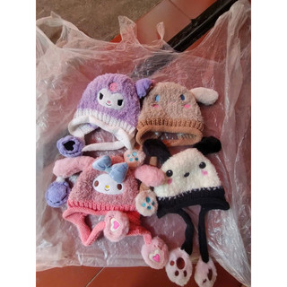 Mũ Trẻ Em Hoạt Hình Sanrio Kuromi Mùa Đông Bảo Vệ Tai Cho Bé Mũ Len Siêu Dễ Thương Hình Hoạt Hình Mũ 🌸 tuyển sỉ🌸