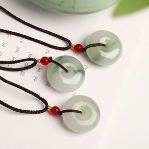 Mặt dây chuyền đồng điếu bình an ngọc Thiên Sơn Thúy tự nhiên,hộ gia chủ được bình an vô sự
