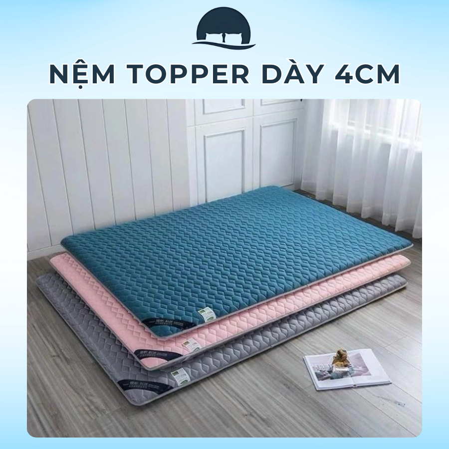 Nệm Topper Cao Cấp Dày 4CM, Êm Ái Mềm Mại, Đàn Hồi Tốt, không lo xẹp ...
