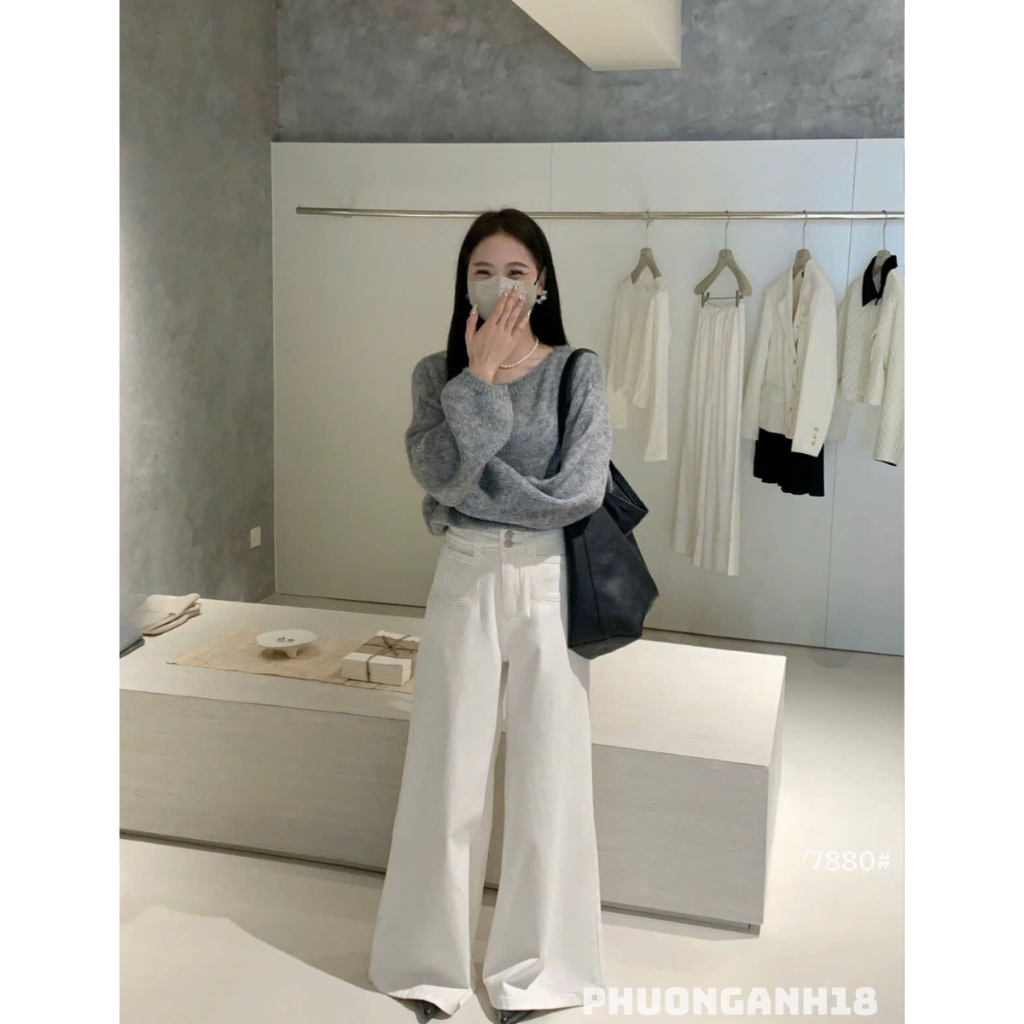 Quần jean ống suông 2 cúc hàng quảng châu 7880