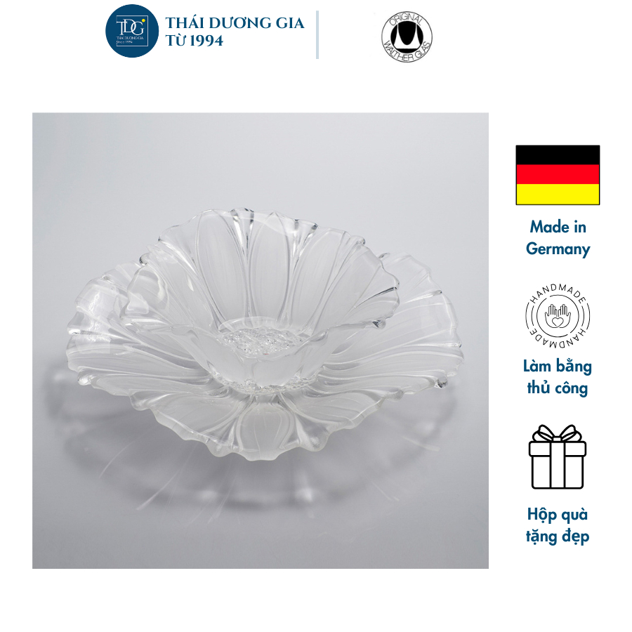 Đĩa thủy tinh màu trắng 30cm thả hoa, đựng hoa quả Walther-Glas: Susanna Satin-1202663