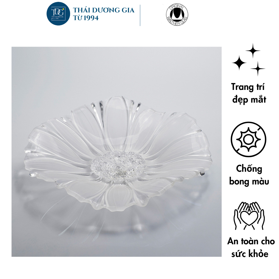 Đĩa thủy tinh màu trắng 30cm thả hoa, đựng hoa quả Walther-Glas: Susanna Satin-1202663
