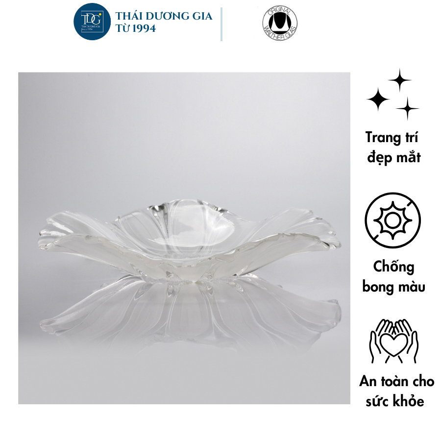Đĩa thủy tinh màu trắng 30cm thả hoa, đựng hoa quả Walther-Glas: Susanna Satin-1202663