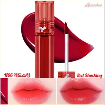Son Tint Tonymoly Màu N06 Đỏ Cherry Dưỡng Ẩm 24h Son Xăm Lâu Trôi, Mịn Lì Môi Perfect Lips Shocking Lip Hàn Quốc