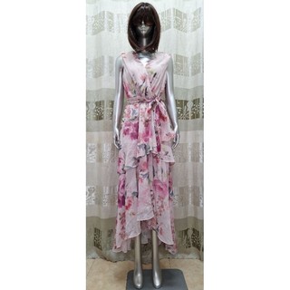 Đầm maxi bất đối xứng chiffon hoa hồng vnxk dư IGNITE EVENINGS