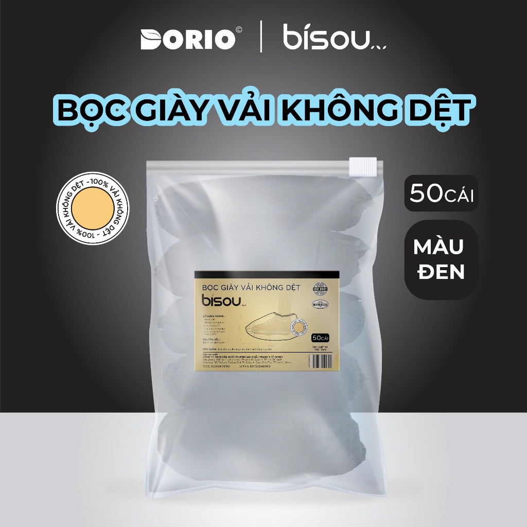 Bọc giày vải không dệt hiệu BISOU túi 50 cái