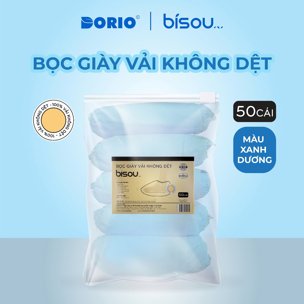 Bọc giày vải không dệt hiệu BISOU túi 50 cái