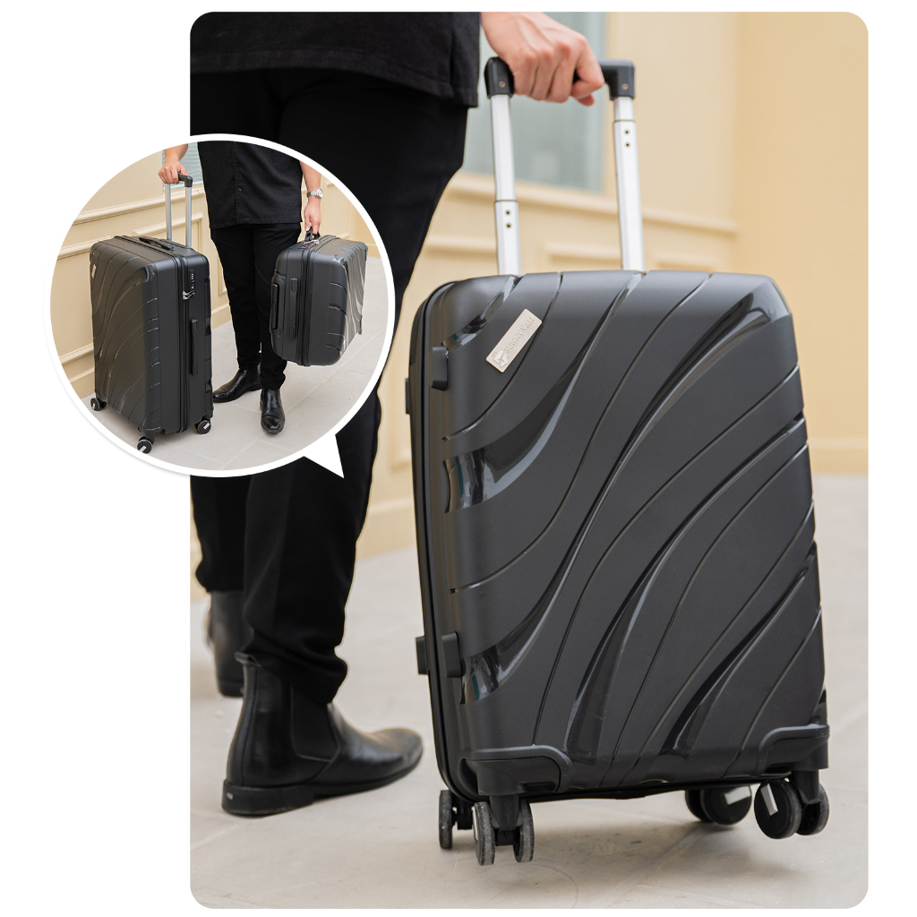 Ảnh Vali kéo SUNNY PP11 - Nhựa PP chống vỡ tuyệt đối, khóa hải quan TSA  xách tay, kí gửi (size 20-24) 4