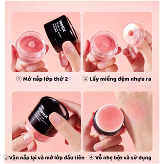 Phấn Má Hồng Fomix Mềm Mại Trong Suốt Thiết Kế Đầu Nấm Và Gương Tiện Dụng