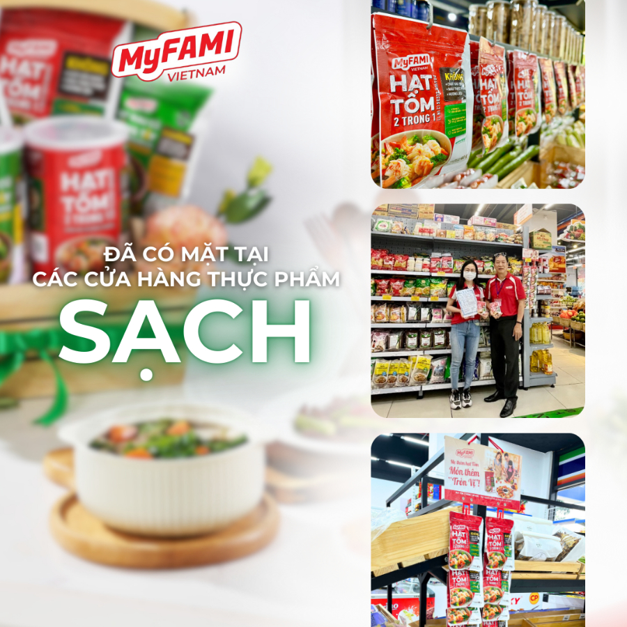 Combo 8 gói 60G Gia Vị Nấu Ăn Hạt Tôm 2 trong 1 MyFAMI, không chất bảo quản - màu thực phẩm