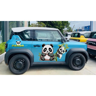 Tem 2 bên Sườn Xe Ô Tô VF3 GẤU PANDA, decal ô tô